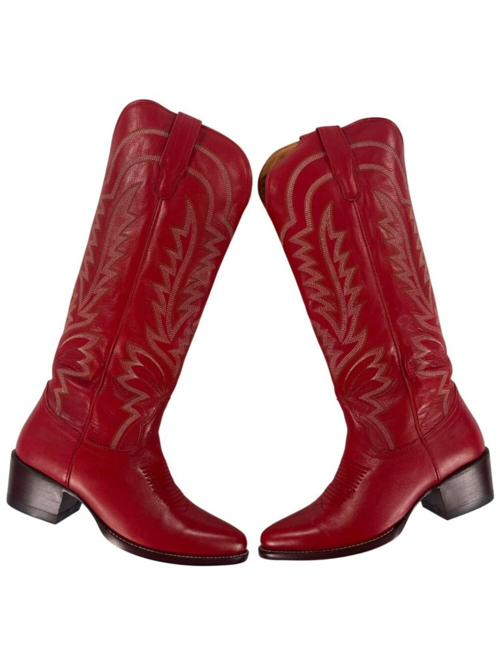 Tecovas The Abby Crimson Cowhide Leather Western Boots Women's Size 9B LIKE NEW - Picture 4 of 15